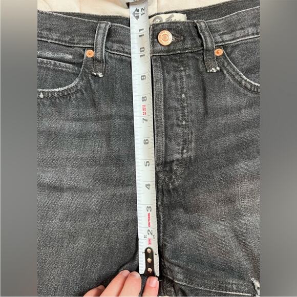 We The Free 100% Cotton Black Wash High Rise Jean Shorts w/ Fringe Hem - 26 - Picture 9 of 9